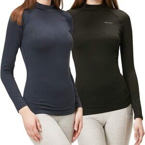 Versatile Women's 2 Pack Long Sleeve Thermal Tops - Machine Washable & Stylish